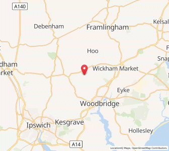 Map of Debach, EnglandEngland