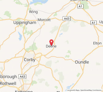 Map of Deene, EnglandEngland