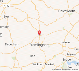 Map of Dennington, EnglandEngland