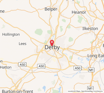 Map of Derby, EnglandEngland