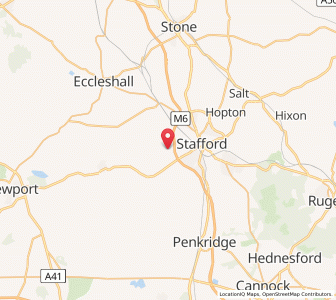 Map of Derrington, EnglandEngland