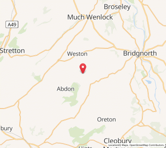 Map of Ditton Priors, EnglandEngland