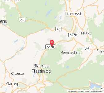 Map of Dolwyddelan, WalesWales