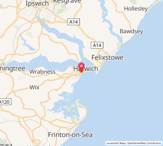 Map of Dovercourt, EnglandEngland