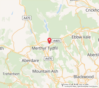 Map of Dowlais, WalesWales