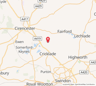 Map of Down Ampney, EnglandEngland