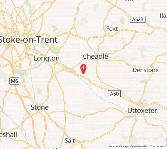Map of Draycott in the Moors, EnglandEngland