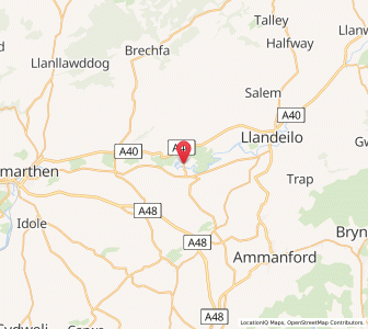Map of Dryslwyn, WalesWales