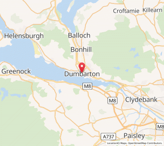 Map of Dumbarton, ScotlandScotland