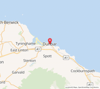 Map of Dunbar, ScotlandScotland