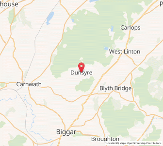 Map of Dunsyre, ScotlandScotland