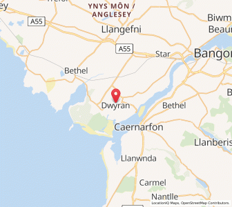 Map of Dwyran, WalesWales
