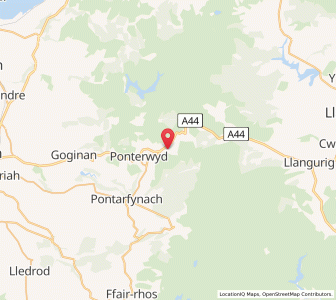 Map of Dyffryn-castell, WalesWales