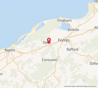Map of Dyke, ScotlandScotland