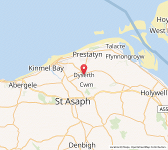 Map of Dyserth, WalesWales