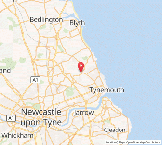 Map of Earsdon, EnglandEngland