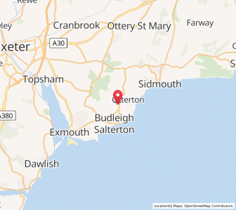 Map of East Budleigh, EnglandEngland