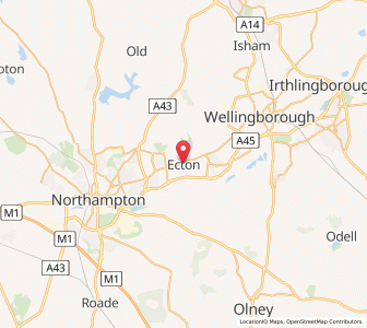 Map of Ecton, EnglandEngland