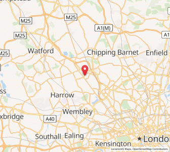 Map of Edgware, EnglandEngland