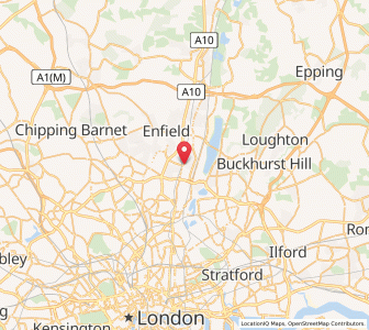 Map of Edmonton, EnglandEngland