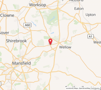 Map of Edwinstowe, EnglandEngland