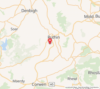 Map of Efenechtyd, WalesWales