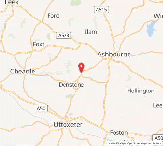 Map of Ellastone, EnglandEngland