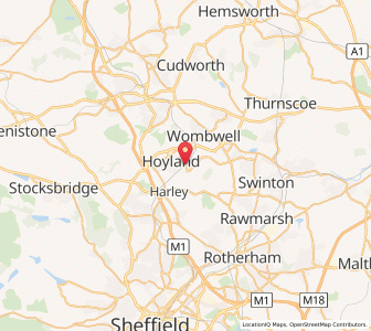 Map of Elsecar, EnglandEngland