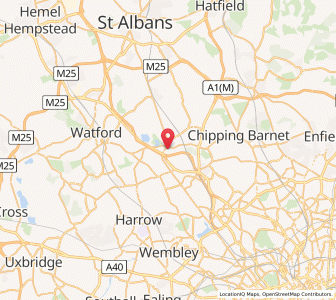 Map of Elstree, EnglandEngland