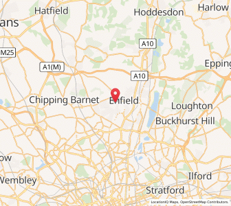 Map of Enfield, EnglandEngland