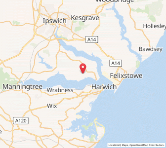 Map of Erwarton, EnglandEngland