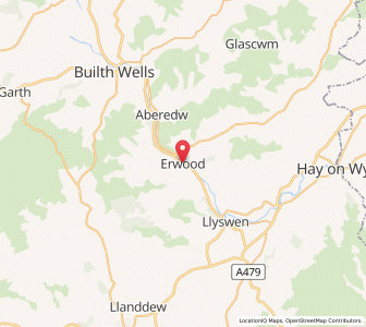 Map of Erwood, WalesWales