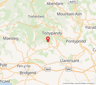 Map of Evanstown, WalesWales