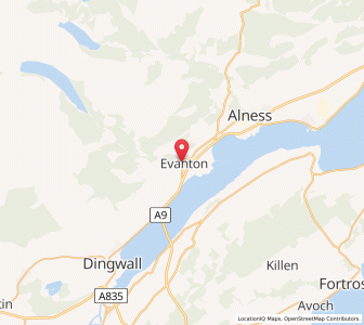 Map of Evanton, ScotlandScotland