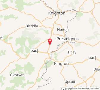 Map of Evenjobb, WalesWales