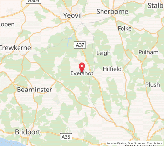 Map of Evershot, EnglandEngland