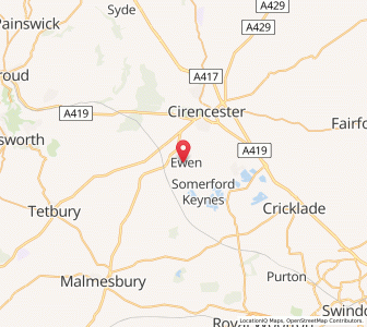 Map of Ewen, EnglandEngland