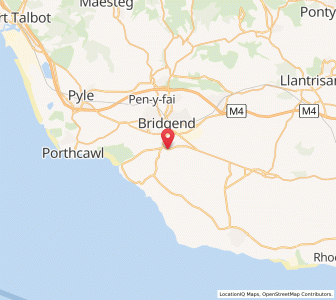 Map of Ewenny, WalesWales