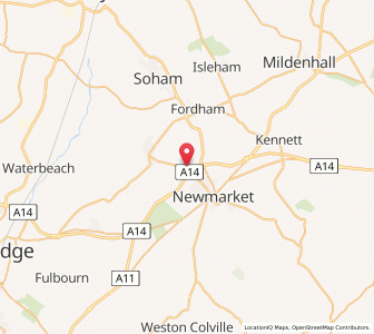 Map of Exning, EnglandEngland