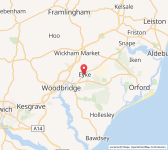 Map of Eyke, EnglandEngland