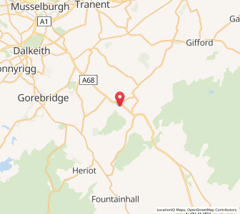 Map of Fala Dam, ScotlandScotland