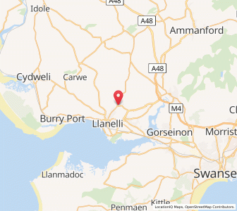 Map of Felinfoel, WalesWales