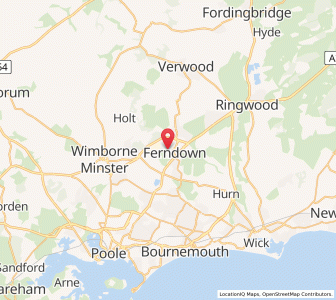 Map of Ferndown, EnglandEngland