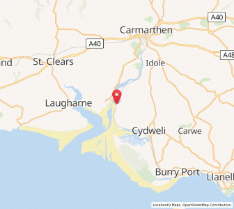Map of Ferryside, WalesWales