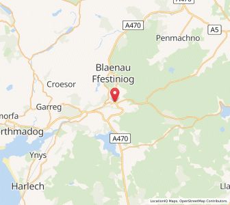 Map of Ffestiniog, WalesWales