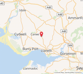 Map of Five Roads, WalesWales
