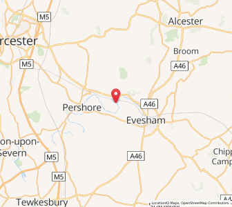 Map of Fladbury, EnglandEngland