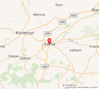 Map of Forfar, ScotlandScotland