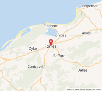 Map of Forres, ScotlandScotland