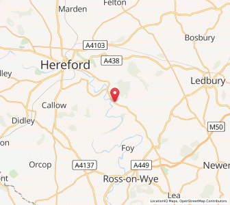 Map of Fownhope, EnglandEngland